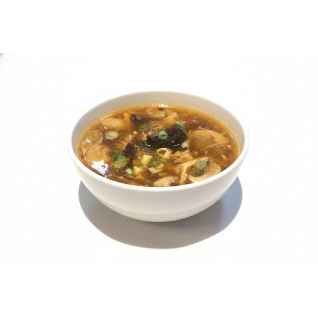S04. Hot and Sour Soup with Crispy Noodles (Chicken)
