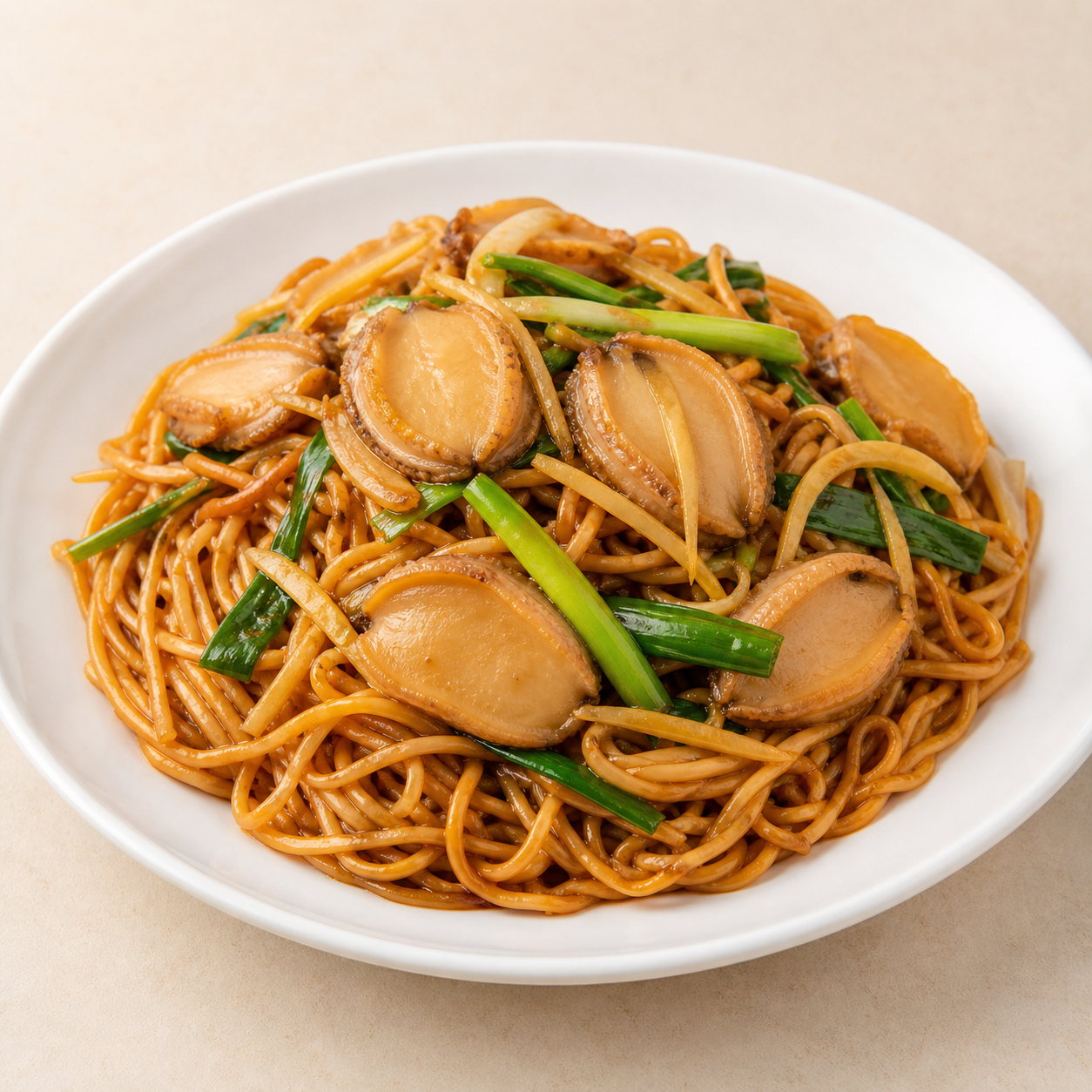 F12 鮮鮑魚片薑蔥撈生麵
