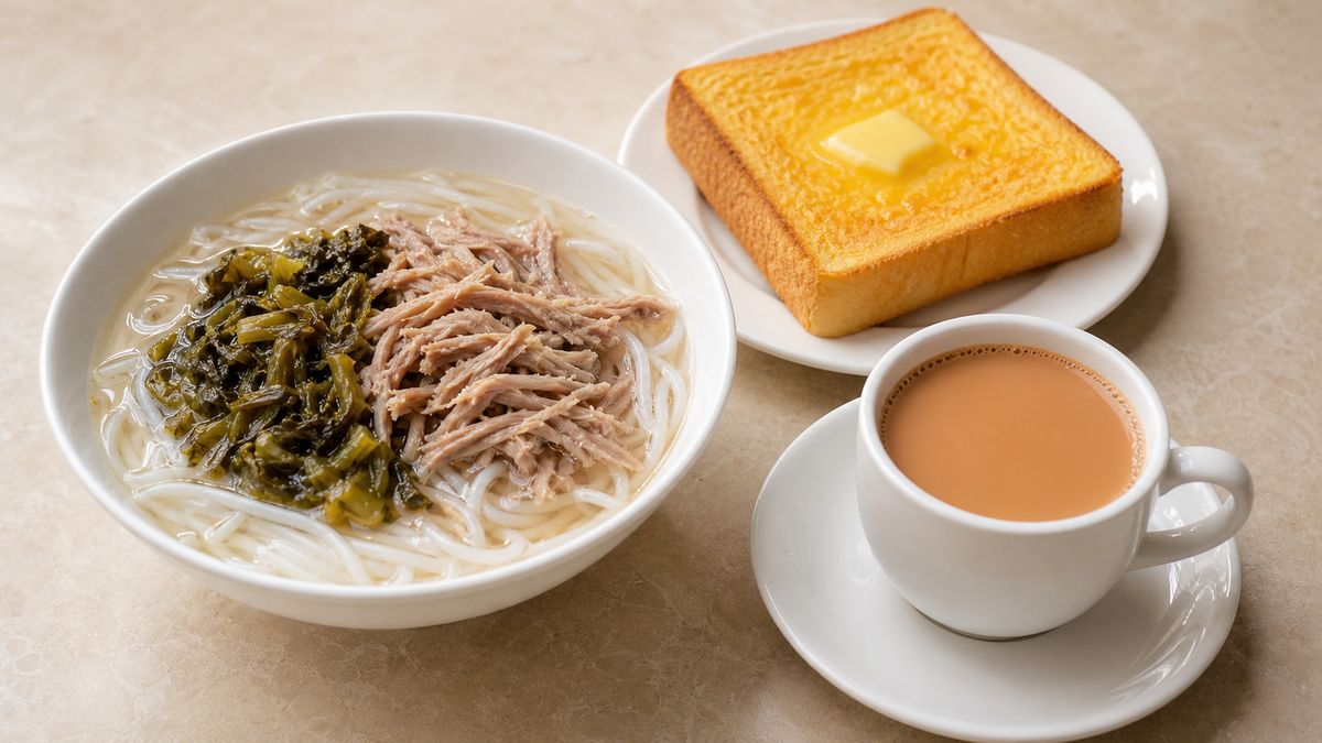 B13 榨菜肉湯+牛油多士