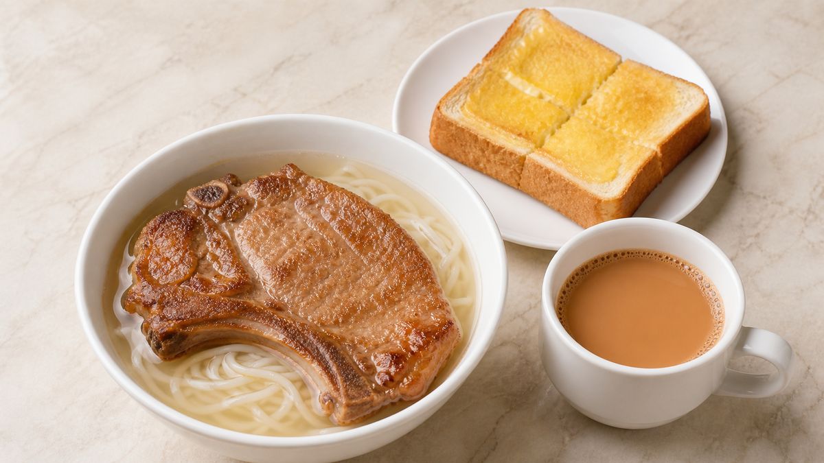B18 香煎豬扒湯+牛油多士