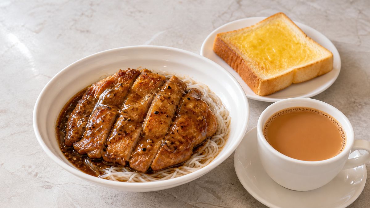 B21 黑椒汁雞扒湯+牛油多士
