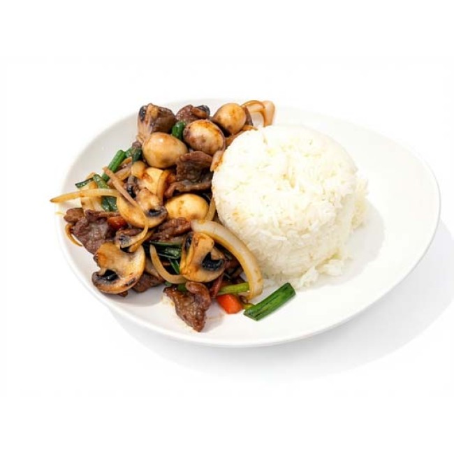 114 薑蔥蘑菇牛肉飯