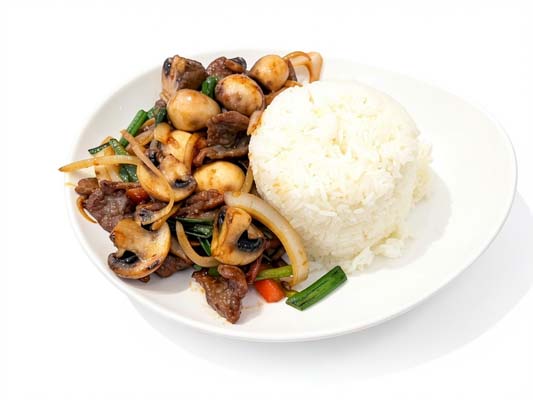 114 薑蔥蘑菇牛肉飯