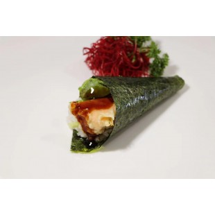 135. Salmon Tempura Hand Roll (1pc)