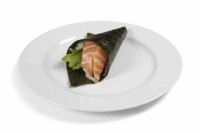 70. Salmon Avocado Hand Roll (1pc)