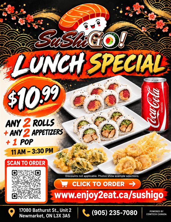 Sushi Go lunch special. Click to order online.