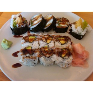 Chicken Tempura Roll and Salmon Avocado Roll